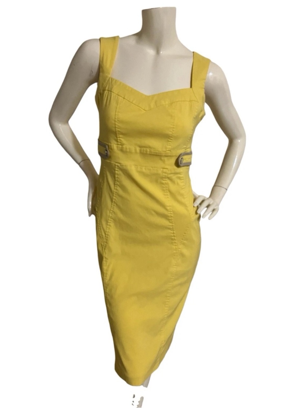 Star by Julien MacDonald Yellow Pencil Dress M US 8